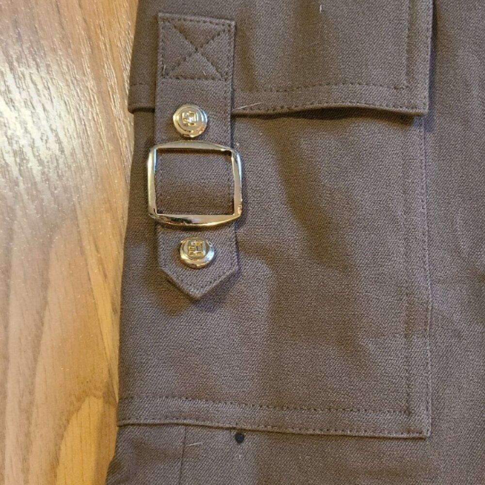 ST. JOHN SPORT MARIE GRAY STRAIGHT LEG CARGO PANTS STRETCH COTTON ANKLE CROP 4 - Picture 10 of 10